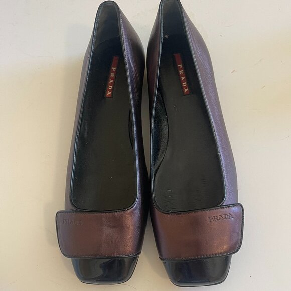 Prada Calzature Donna Lampone Metallic Purple 39 1/2 - Picture 1 of 4